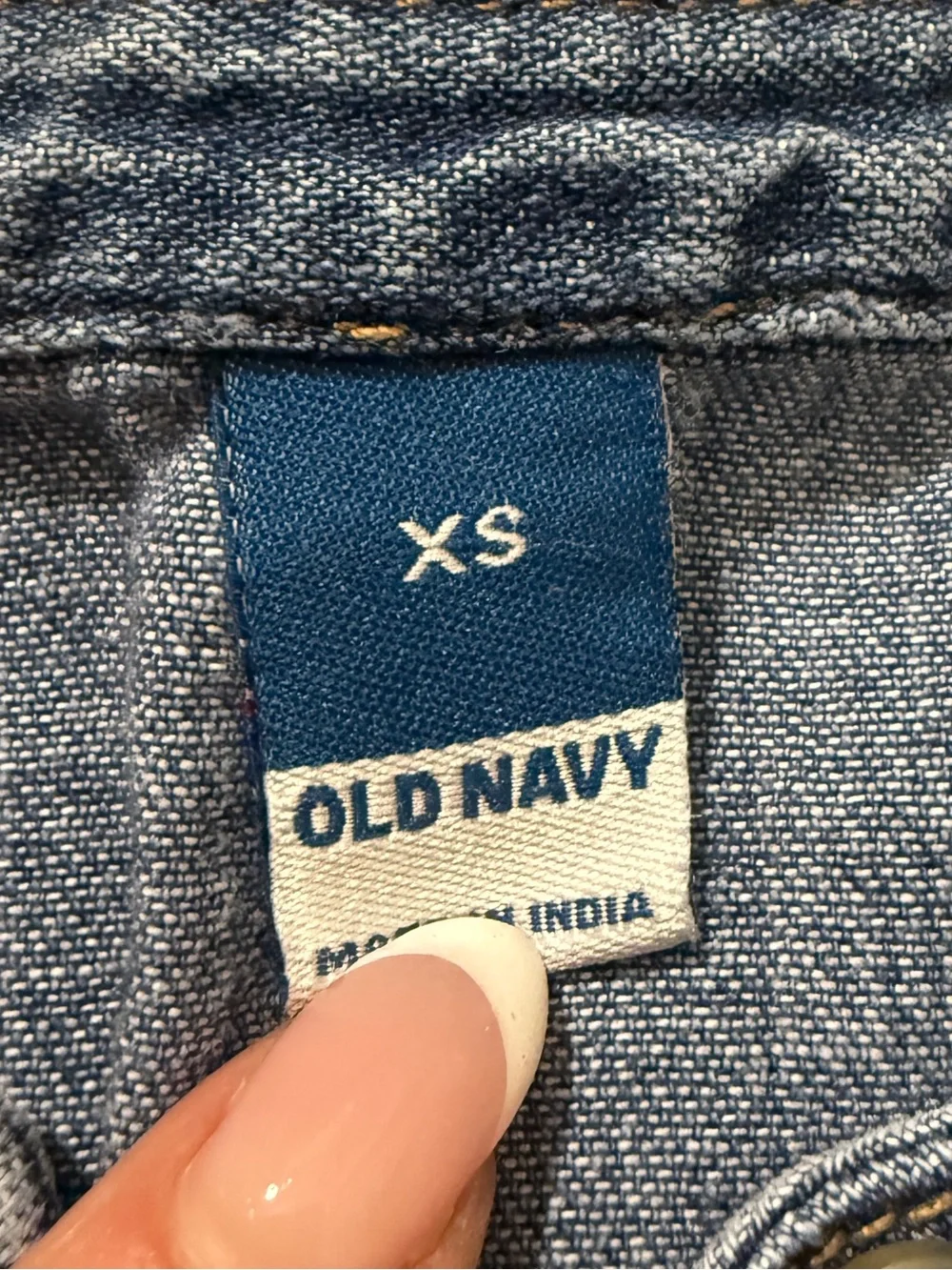 Old Navy Chambray Denim Puff Sleeve Button Front Top XS